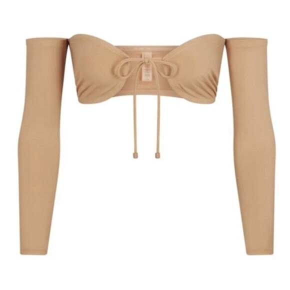 SKIMS Recycled Swim Long Sleeve‎ Bikini Top Ochre Women's SIZE 4X NWT - Picture 1 of 8